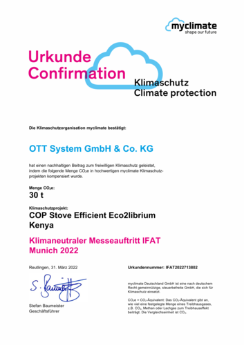 IFAT Urkunde Klimaschutz